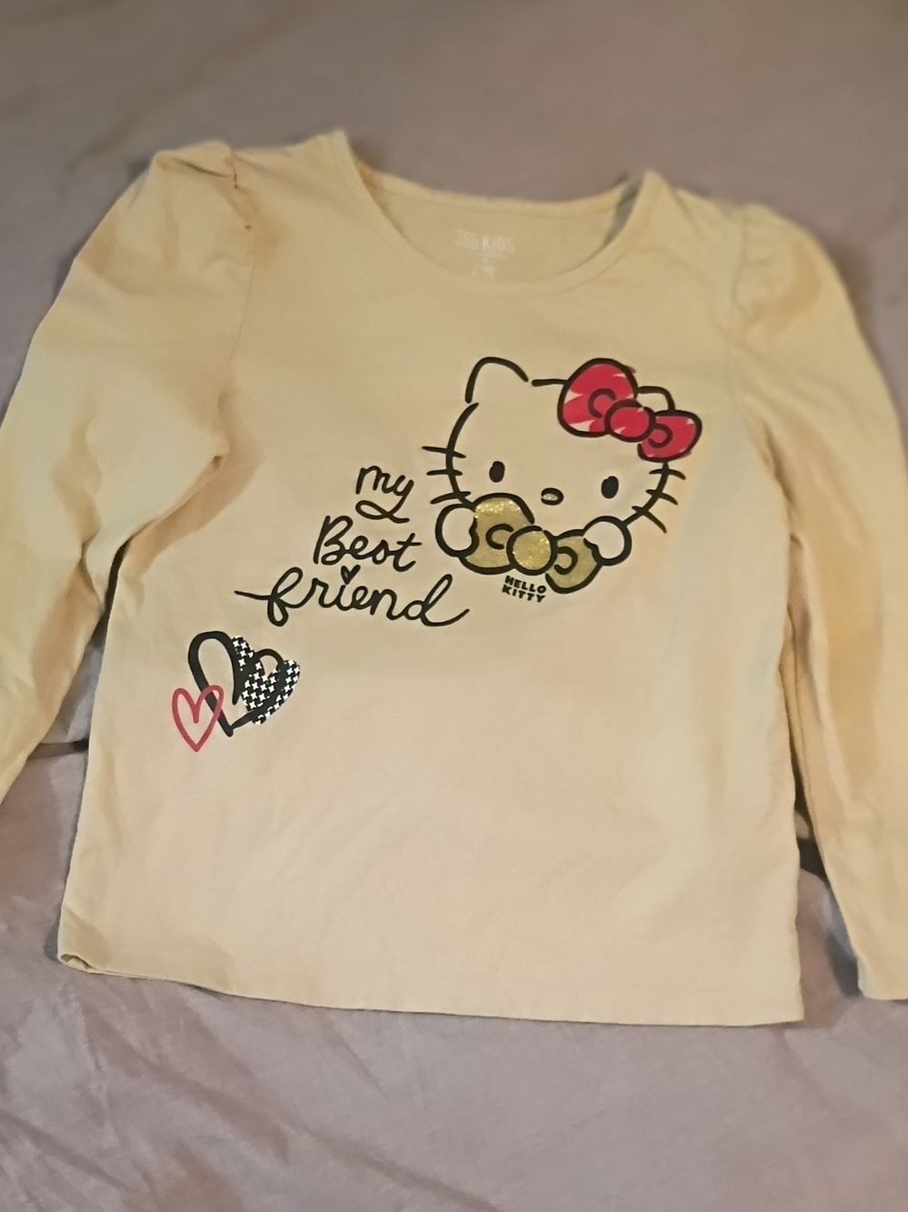Hello Kitty Cream Long-Sleeve Kids Top - My Best Friend
